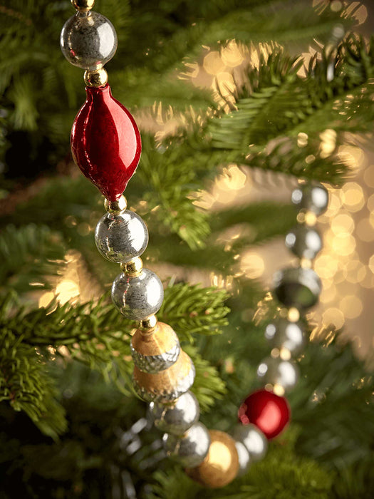 Vintage Style Bauble Garland - Red Mix