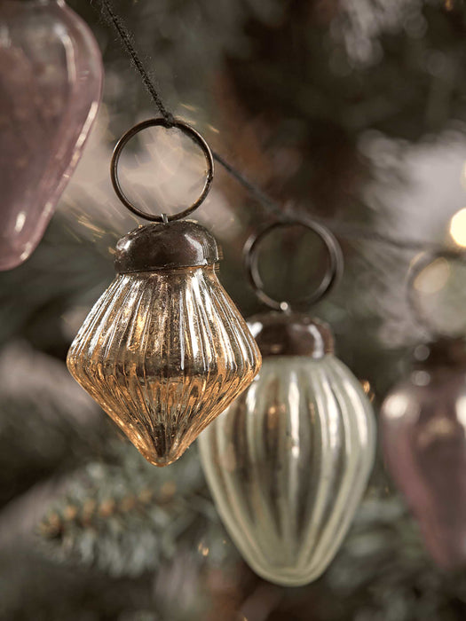 Vintage Mercuried Bauble Garland - Blush & White