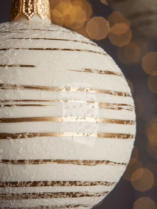 Six Golden Stripes Glass Baubles
