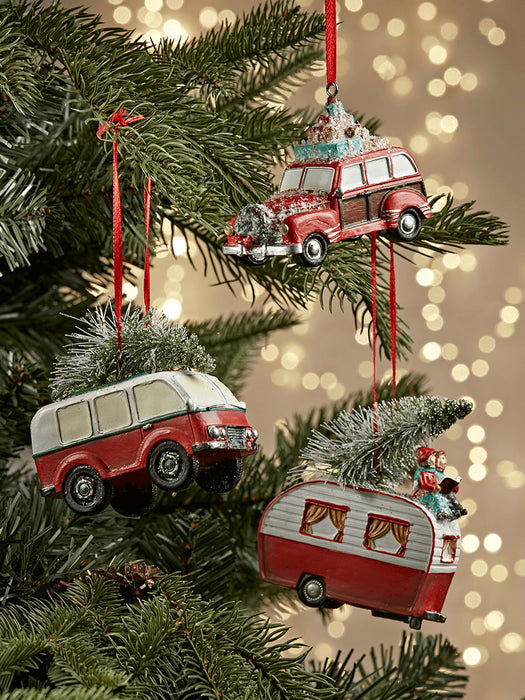 Three Vintage Vehicle Baubles