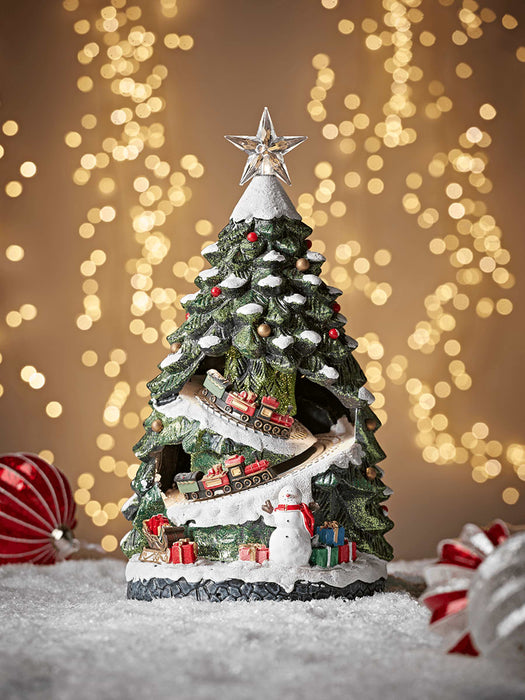 Miniature Lit Tree Trains