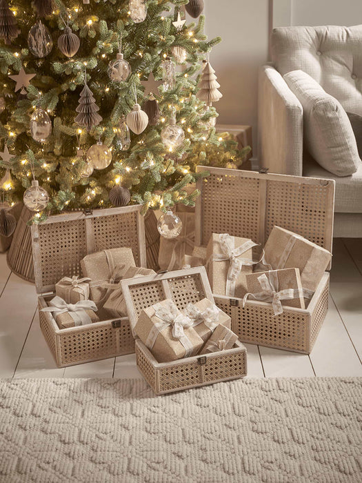 Three Rattan Storage Boxes