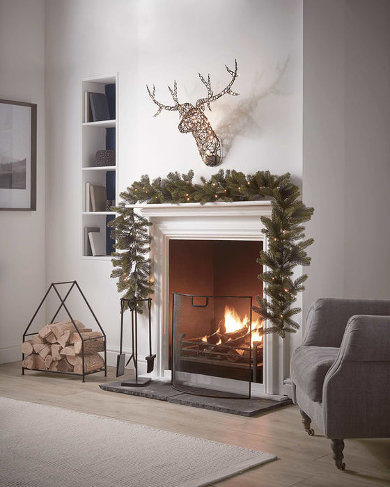 Faux Rattan Light Up Stag Head