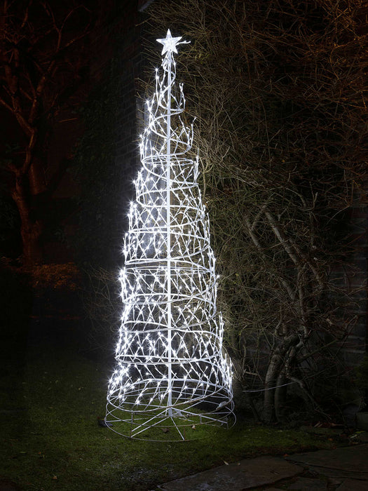 Icy White Light Up Spiral Tree