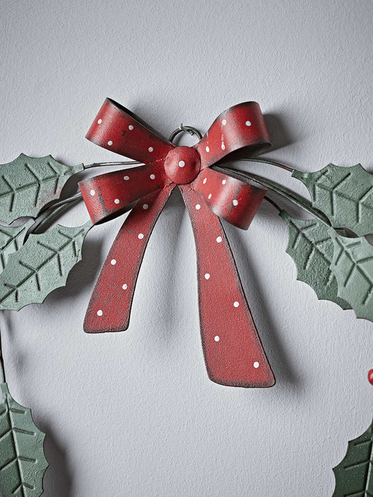 Metal Holly Wreath