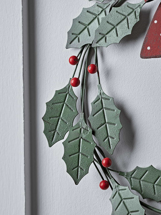Metal Holly Wreath