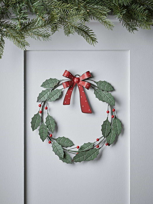 Metal Holly Wreath