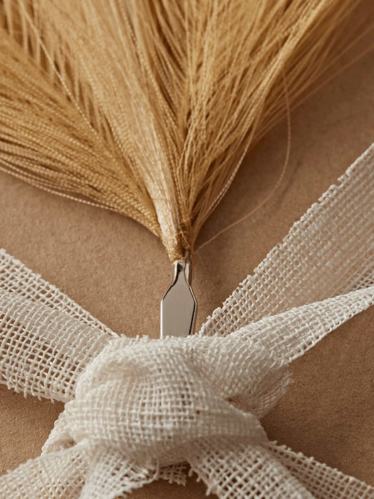 Two Faux Pampas Sprigs - Natural