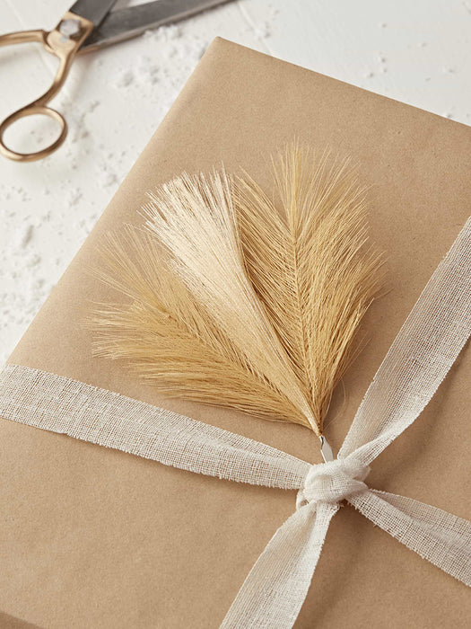Two Faux Pampas Sprigs - Natural