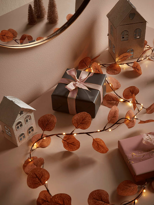 Burgundy Eucalyptus Light Up Garland