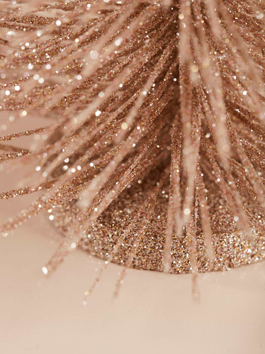 Blush Glittered Brush Tree - Large