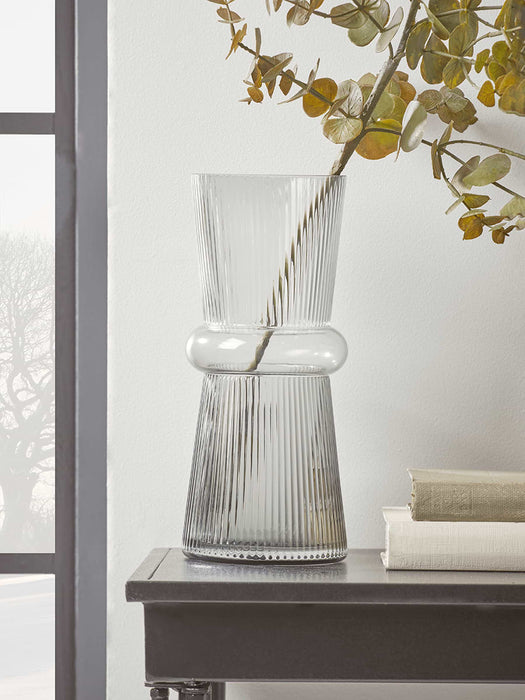 Soft Grey Fluted Vase