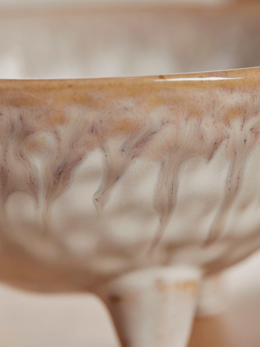Two Glazed Standing Bowls