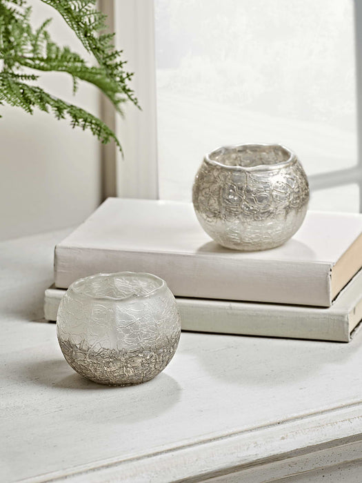 Two Dipped Textured Tealight Holders