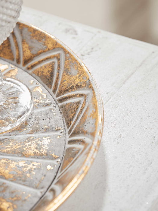 Whitewashed Sun Burst Tray