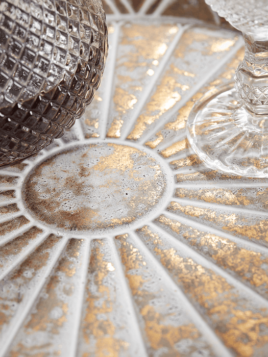 Whitewashed Sun Burst Tray