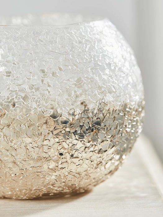 Three Crackle Metallic Tealight Holders