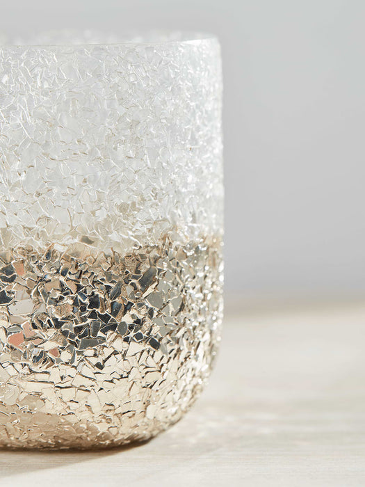 Three Crackle Metallic Tealight Holders