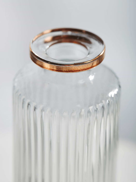 Three Gold Rim Bottle Vases