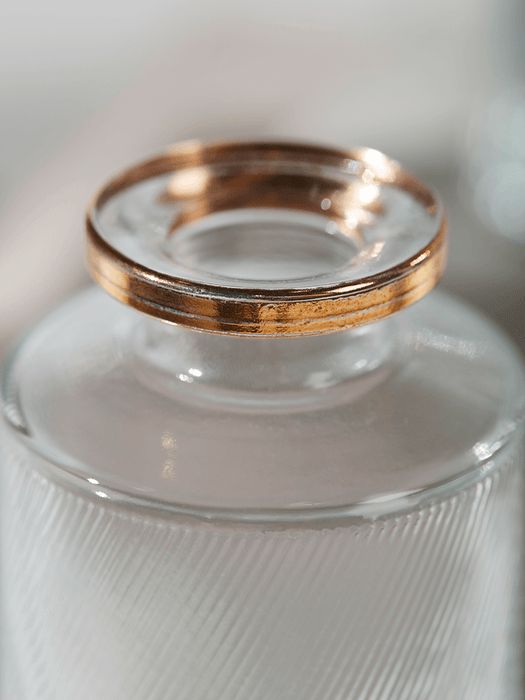 Three Gold Rim Bottle Vases