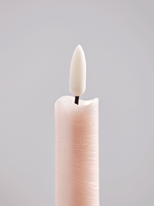 Two LED Dinner Candles - Soft Blush