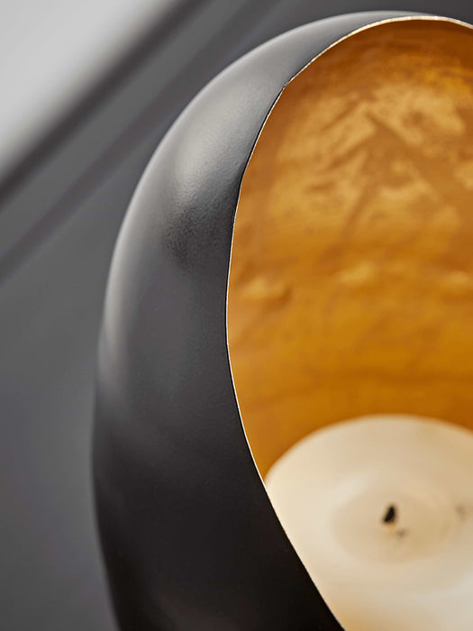 Black & Brass Candle Holder - Small