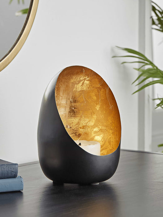Black & Brass Candle Holder - Small