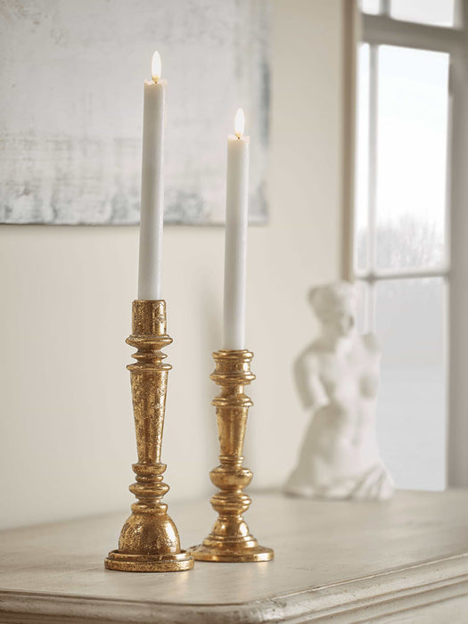 Gold Dinner Candle Holder - Small