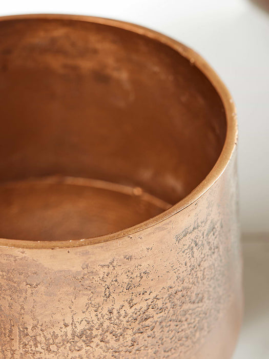 Two Textured Standing Planters - Antique Bronze