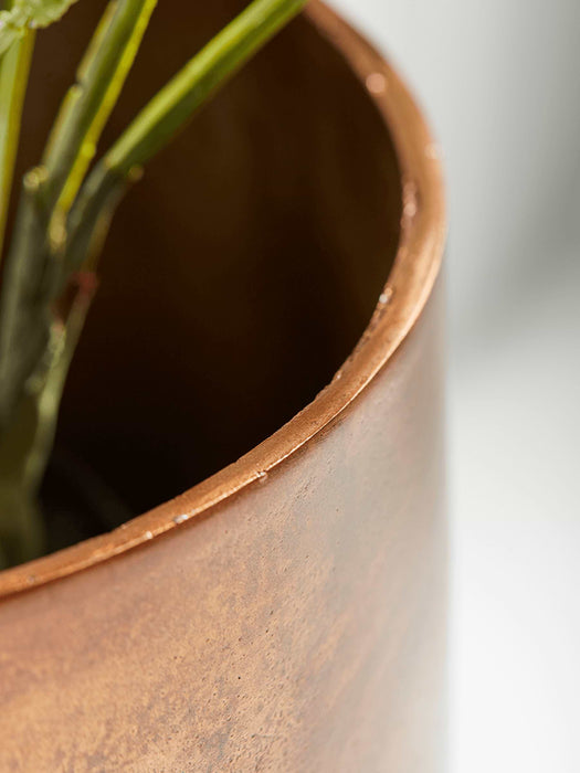 Two Textured Standing Planters - Antique Bronze