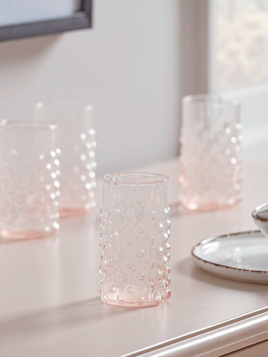 Four Blush Dotty Tumblers