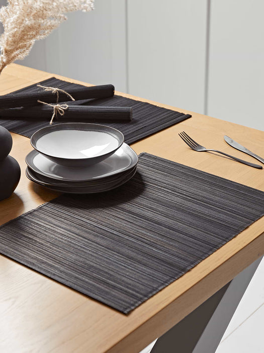 Four Bamboo Placemats - Black