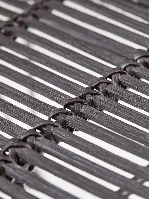 Flat Rattan Armed Chair - Black