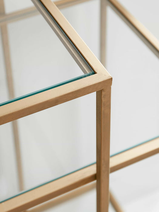 Soft Gold Glass Console Table