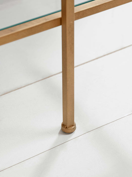 Soft Gold Glass Console Table