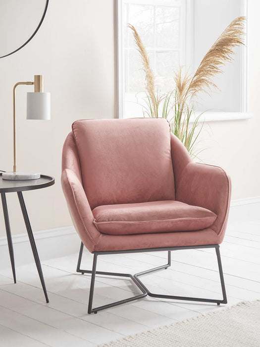 Mona Velvet Armchair - Blush