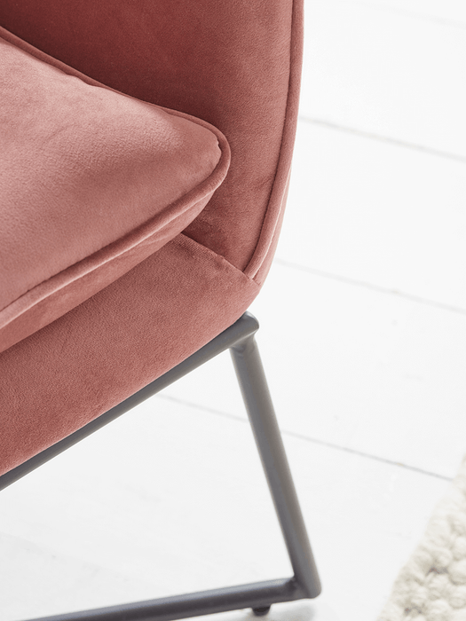 Mona Velvet Armchair - Blush