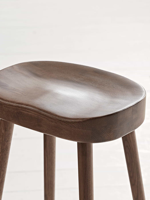 Weathered Oak Counter Stool - Walnut Effect