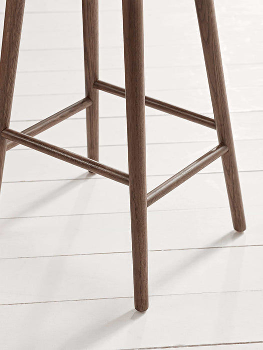 Weathered Oak Counter Stool - Walnut Effect