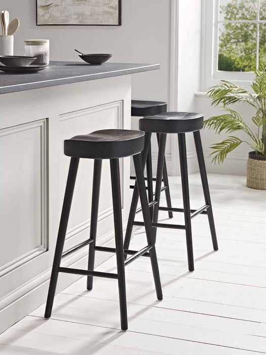 Weathered Oak Counter Stool - Black