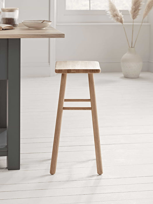 Oak Curved Topped Counter Stool - Natural
