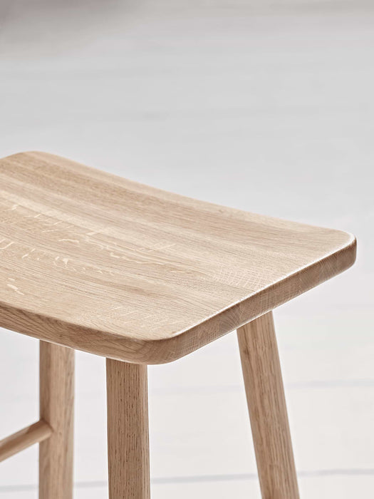Oak Curved Topped Counter Stool - Natural
