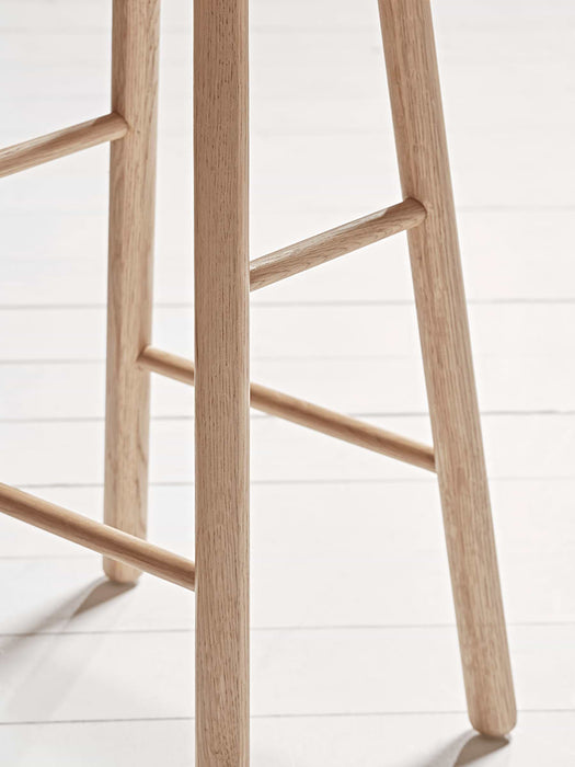 Oak Curved Topped Counter Stool - Natural