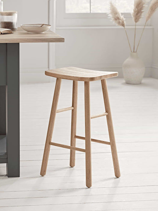 Oak Curved Topped Counter Stool - Natural