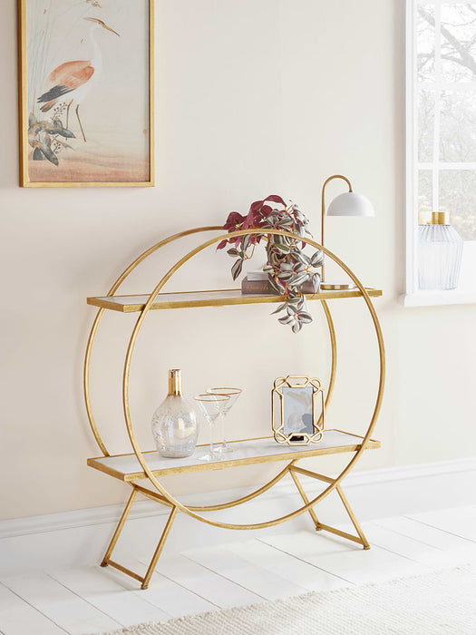 Marble & Gold Circular Shelf Unit