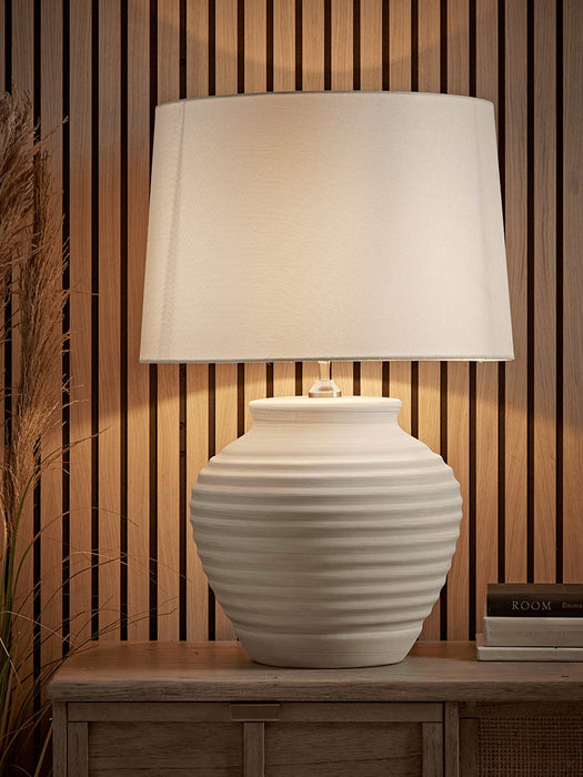 Oversized Ribbed Barrel Table Lamp