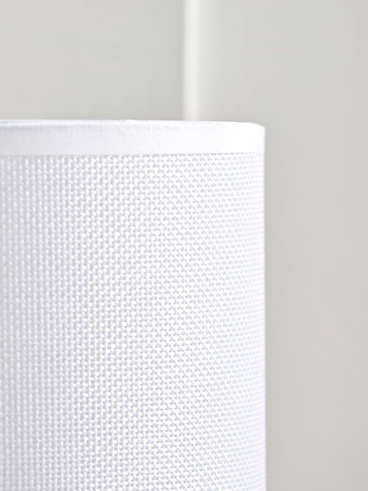 Round Textured Bedside Lamp - White