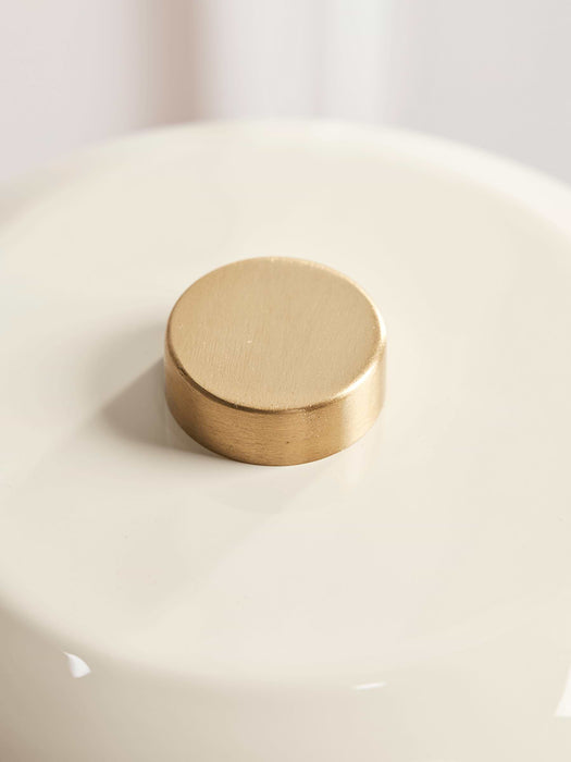 Brass & Cream Dome Table Lamp