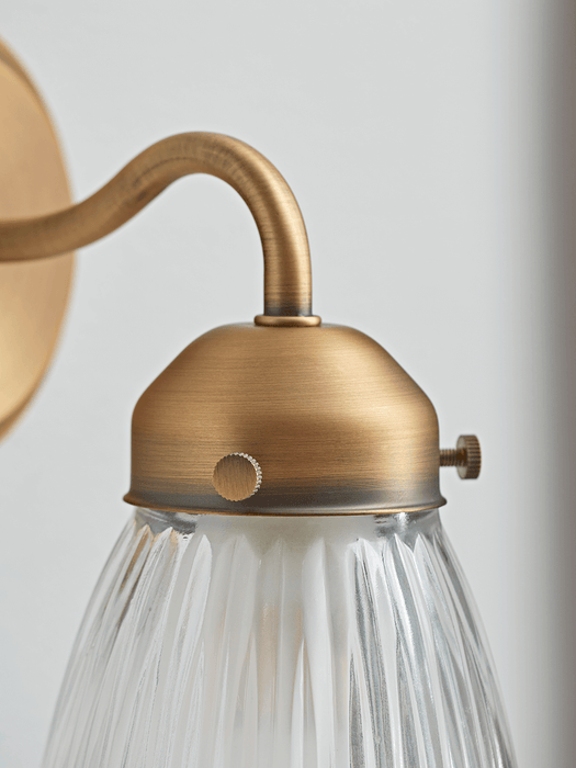 Fluted Bathroom Light - Brass