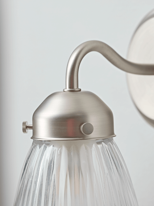 Fluted Bathroom Light - Nickel